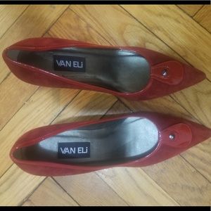 Vaneli Zako Red Suede Pumps